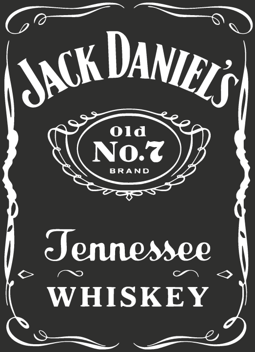 Sticker Jack Daniel's Jennessee Fond Blanc
