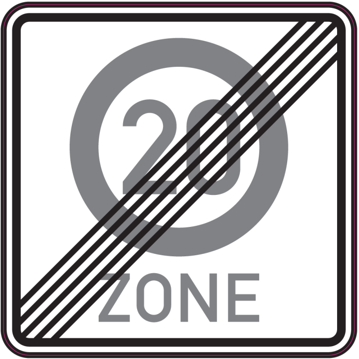 Autocollant Panneau Indication Fin De Zone 20