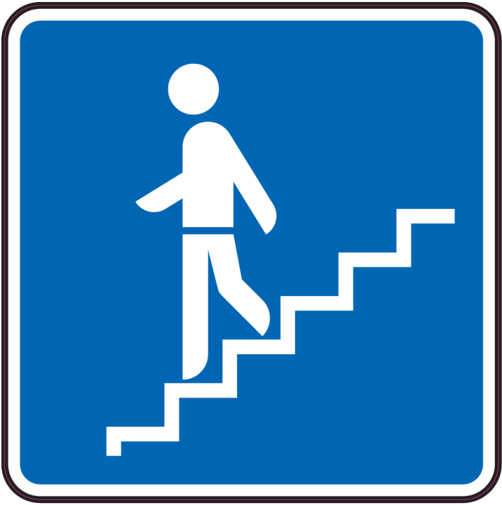 Autocollant Panneau Indication Descendre Escaliers