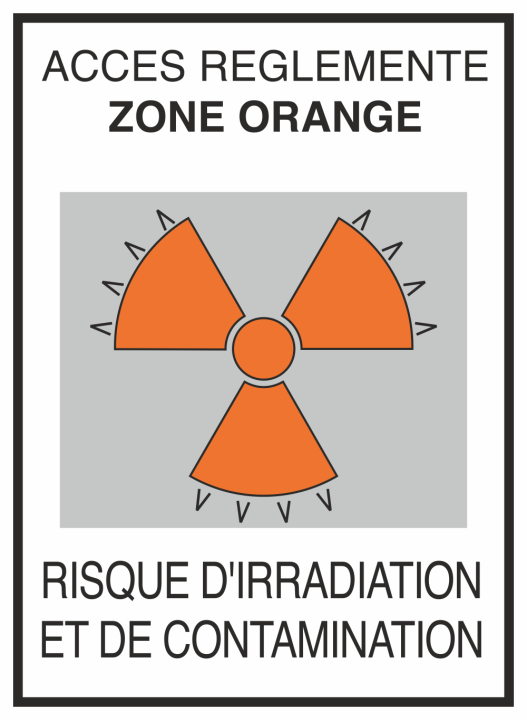 Autocollant Risque D'irradiation Et De Contamination Orange