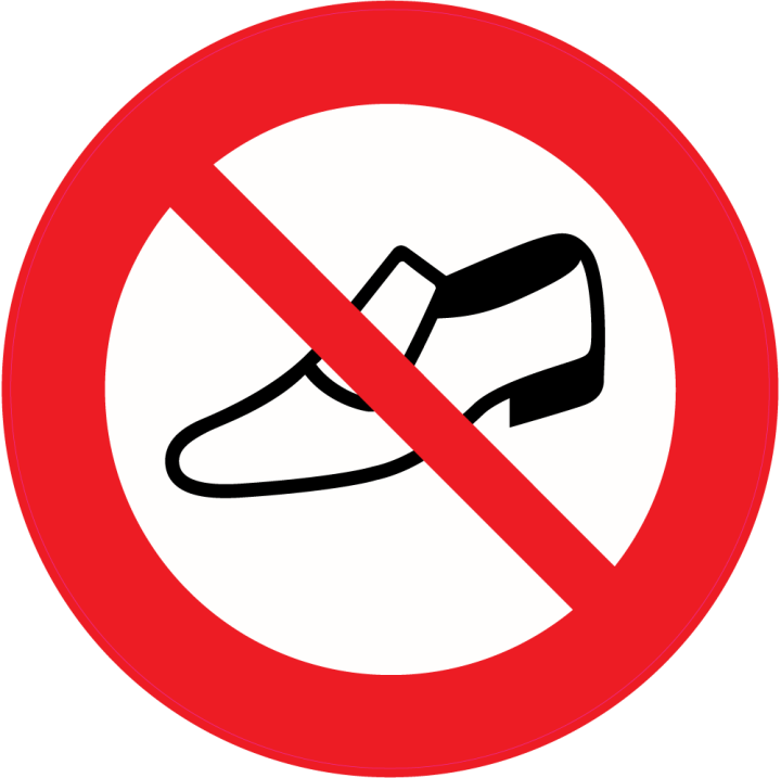Autocollant Panneau Interdiction De Porter Des Chaussures