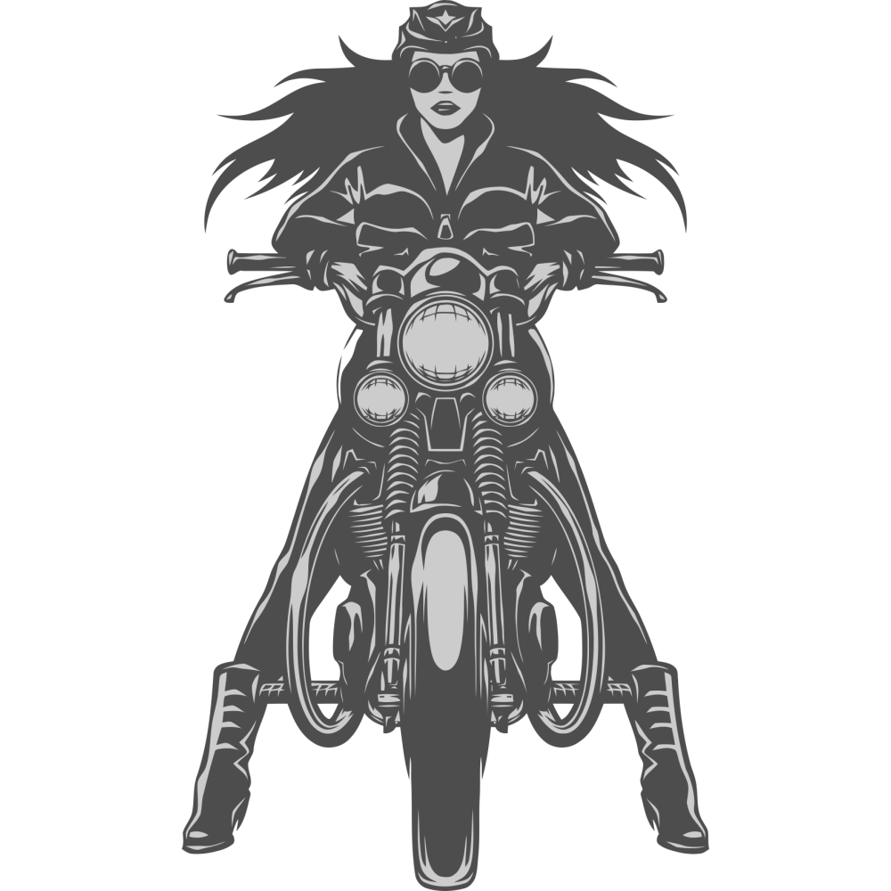 Autocollant Moto Lady Rider - Design Féminin Créatif, PVC Résistant Aux Intempéries, Pour Voiture, Casque, Bouteille - 11