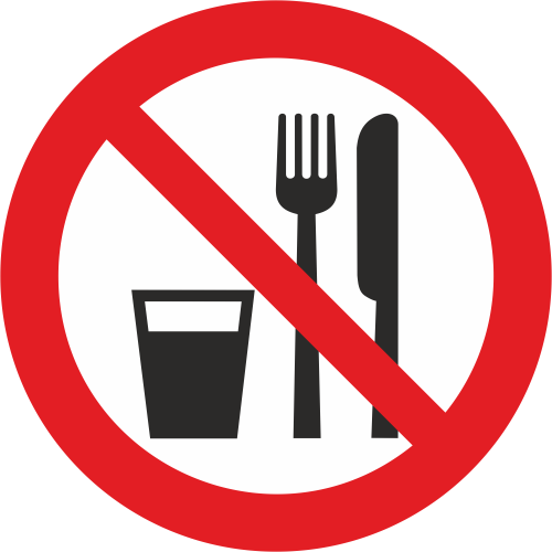 Autocollant Défense De Manger Et De Boire