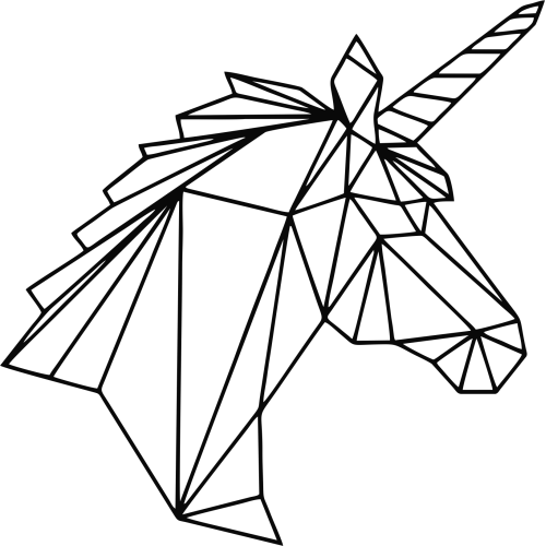 Sticker Te?te De Licorne Ge?ome?trique