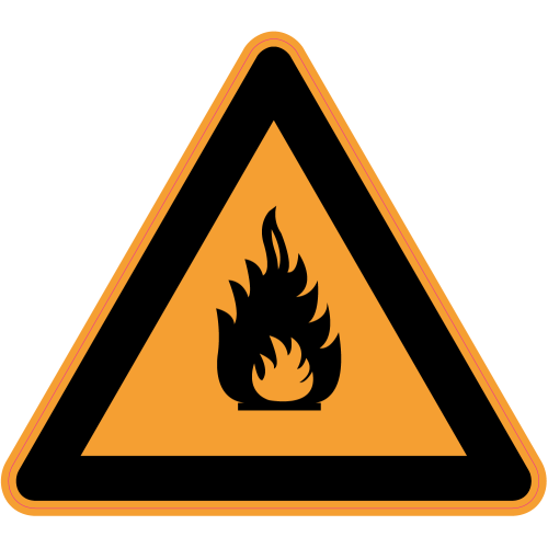 Autocollant Panneau Danger Produits Inflammables