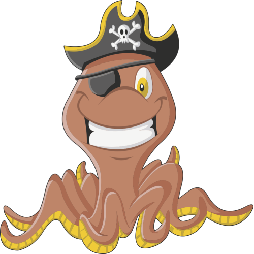 Autocollant Pirate Pieuvre