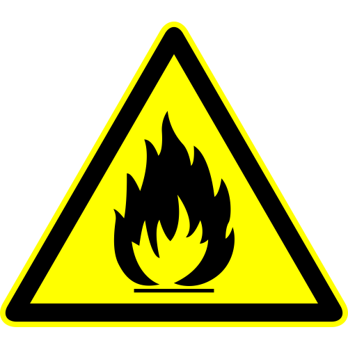 Autocollant Panneau Danger Inflammable