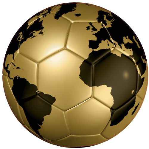 Autocollant Ballon Foot Coupe Du Monde Doré