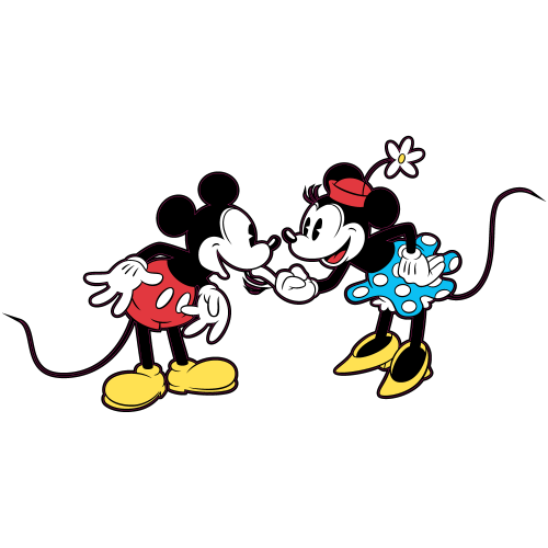 Autocollant Mickey Et Minnie Original