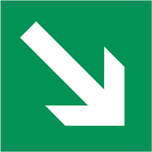 Autocollant Panneau Indication Indication Bas Droite