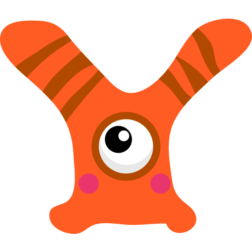 Autocollant Alphabet Enfant Monstre Y