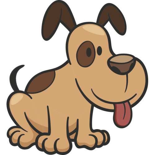 Autocollant Enfant Chien Langue Tirée