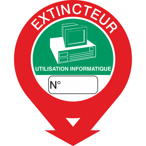 Autocollant Signalisation Extincteur Informatique
