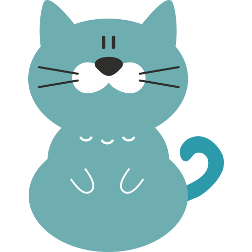 Autocollant Chat Bleu