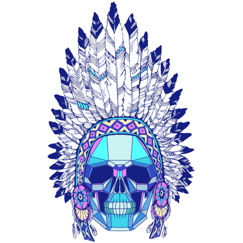 Autocollant Indien Skull
