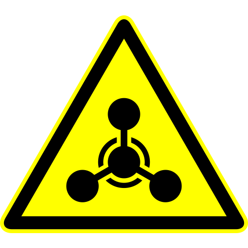 Autocollant Panneau Danger Arme Chimique