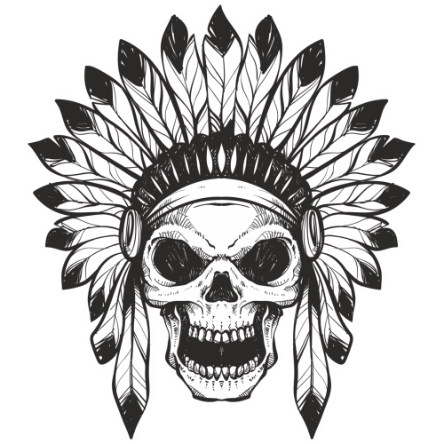 Autocollant Indien Skull