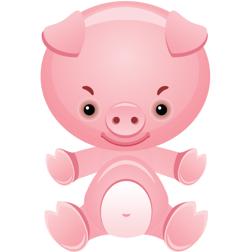 Autocollant Cochon 2 Pour Enfants