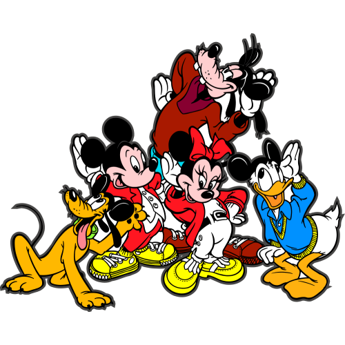 Autocollant Donald Et Mickey