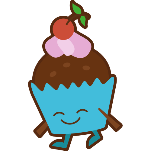 Autocollant Pâtisserie Cupcake Smiley