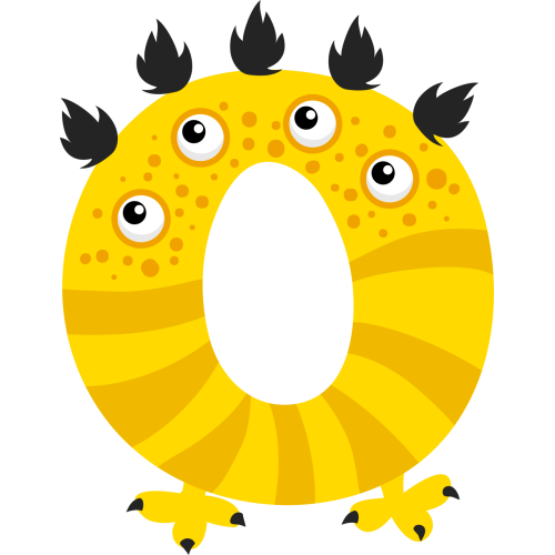 Autocollant Alphabet Enfant Monstre O