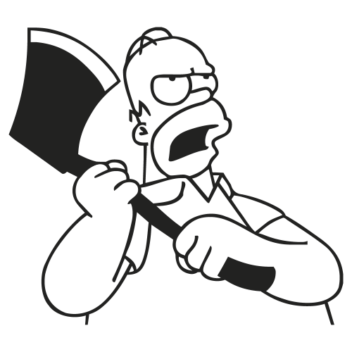 Autocollant Geants Homer Hache