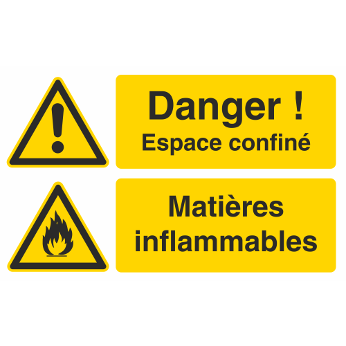 Autocollant Espace Confiné / Matières Inflammables