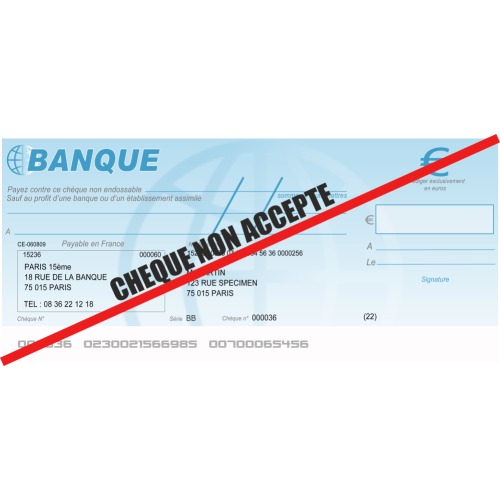 Autocollant Logo Chèque Non Accepté