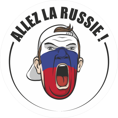 Autocollant Football Allez La Russie