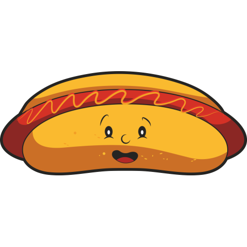 Autocollant Fast Food Hot Dog Smiley