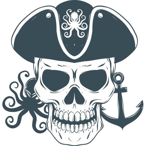 Autocollant Pirate Skull Pieuvre