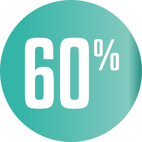 Autocollant Soldes 60% Cercle Bleu