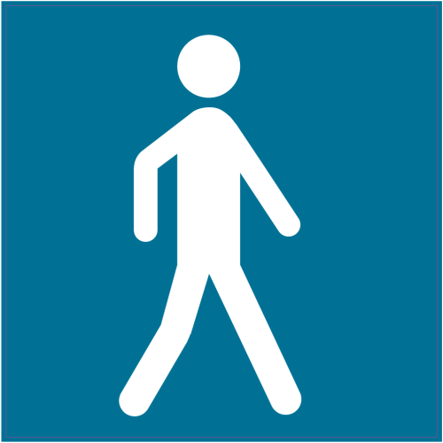 Autocollant Panneau Indication Autorisation Piétons