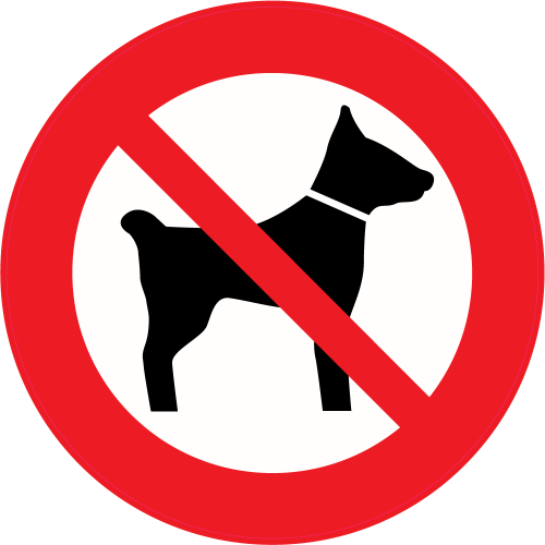 Autocollant Panneau Interdiction Chien