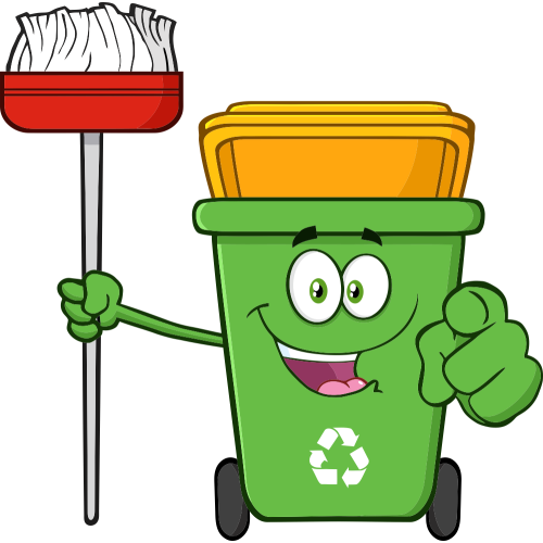 Autocollant Poubelle Respect Environnement Et Recyclage Balai 