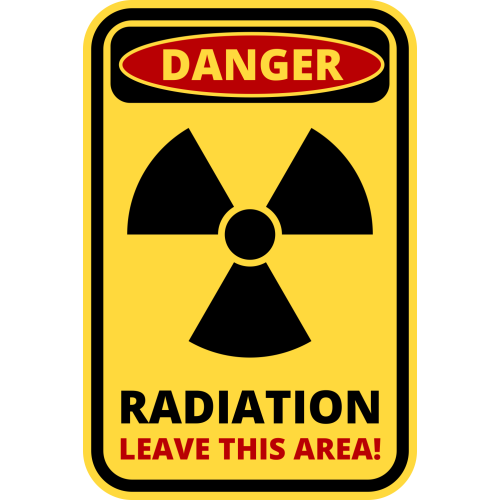 Autocollant Panneau Danger Radiation
