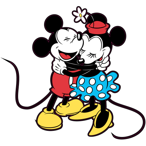 Autocollant Mickey Et Minnie Original