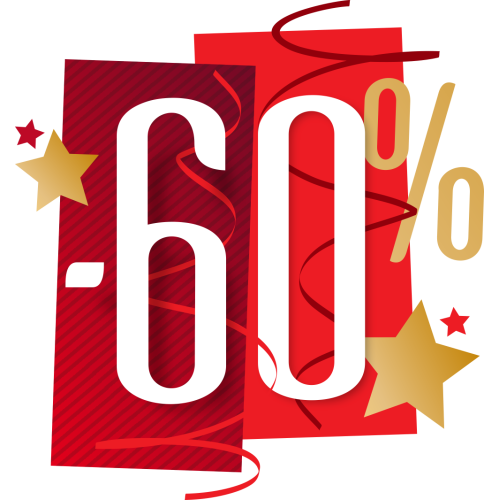 Autocollant Soldes Fêtes -60%