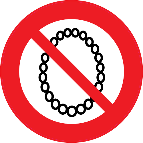 Autocollant Panneau Interdiction De Porter Un Collier