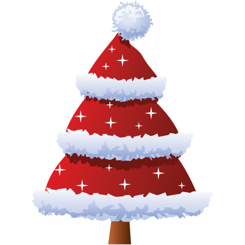 Autocollant Déco Noel Sapin Forme Bonnet