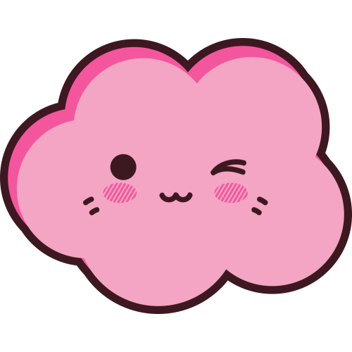 Autocollant Nuage Kawai Manga Clin D'Oeil