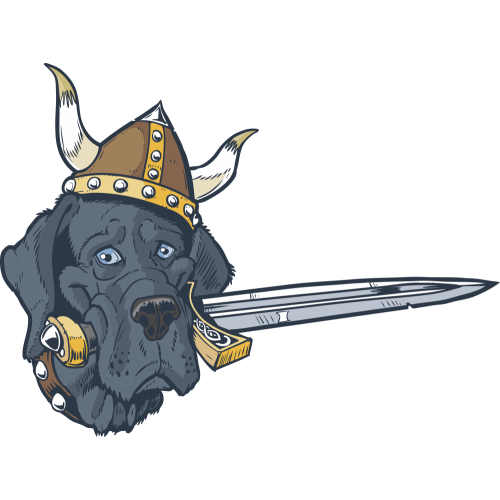 Autocollant Mascotte Dogue Allemand Viking