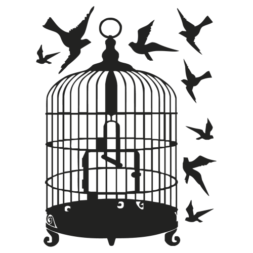 Stickers Cage Oiseaux
