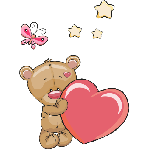 Autocollant Ours En Peluche Mignon