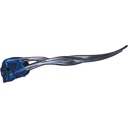 Autocollant Tete De Mort Bleu