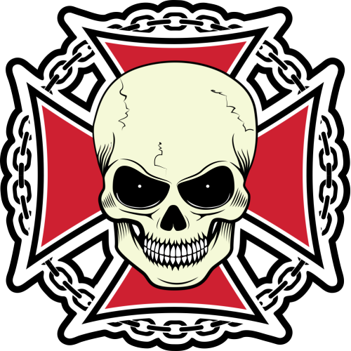 Autocollant Tête De Mort Chaîne