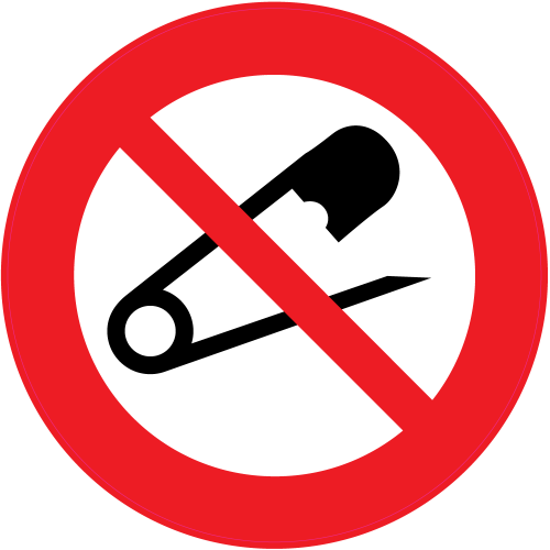 Autocollant Panneau Interdiction Epingle à Nourrice