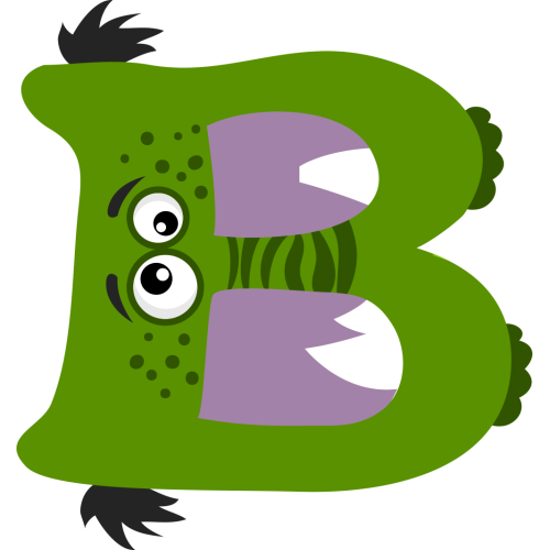 Autocollant Alphabet Enfant Monstre B