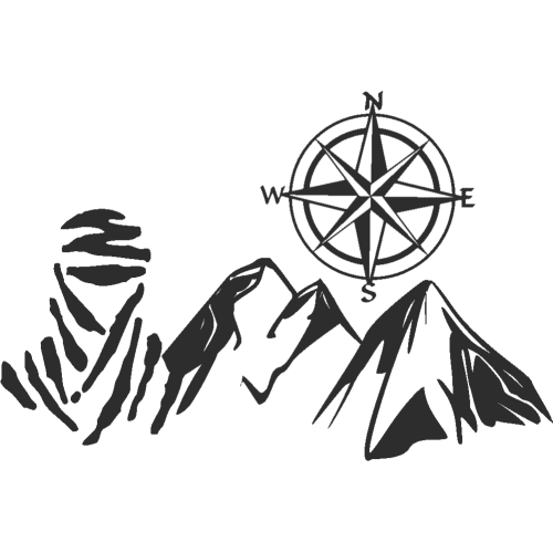 Sticker Montagne Touareg Boussole Droite