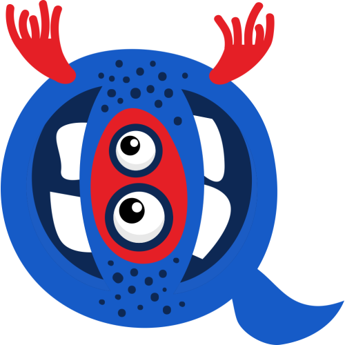 Autocollant Alphabet Enfant Monstre Q